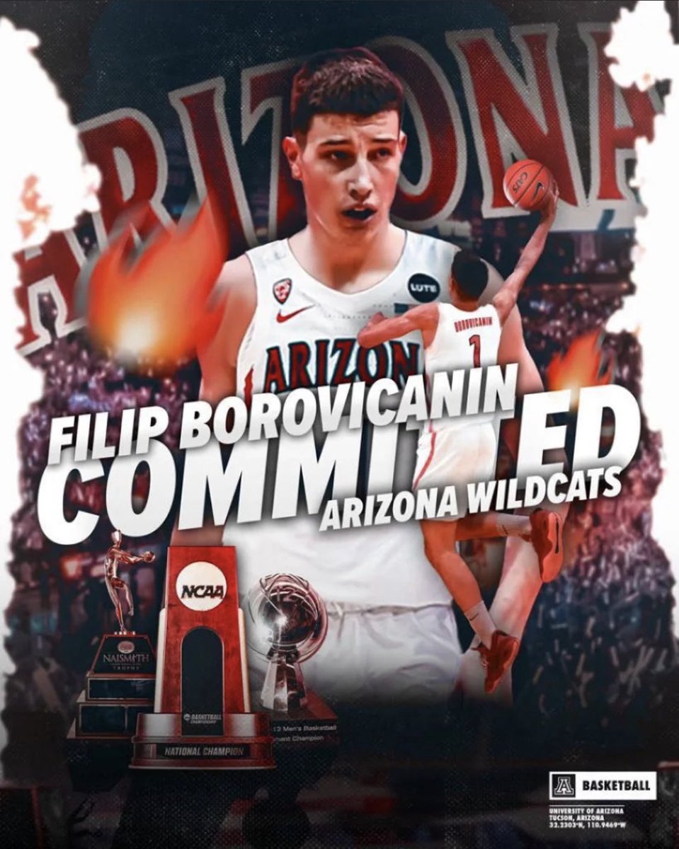 BalkanProspects's tweet photo. Serbian G Filip Borovicanin has committed for @ArizonaMBB ! 
He is coming from KK Beko where he won title in Serbian 3rd division recently and led his team with 20ppg, 9rpg and 4.4apg. 
6’8 tall Borovicanin is one of the top prospects in 2004 generation. https://t.co/VII3aNVEWG