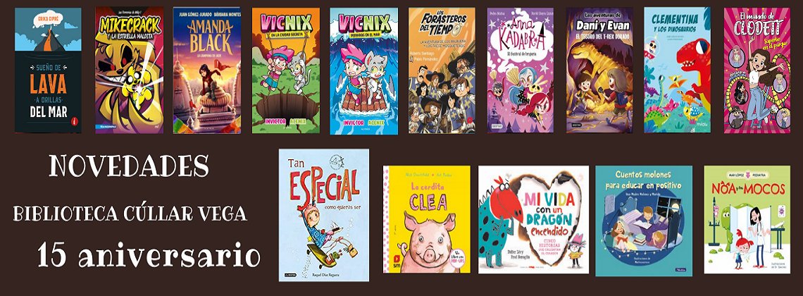 bibcullarvega's tweet photo. Todas estas #Novedades te están esperando #bibliotecaCúllarVega #15aniversario https://t.co/PK8R726kQV