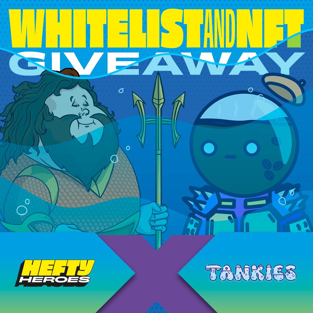 HeftyHeroes's tweet photo. Hefty Heroes x Tankies💦

We are collaborating with @tankies_nft to give away 1 Tankies NFT (#431) and 3x Hefty Hero WL🍟

To enter:
1️⃣ Follow: @HeftyHeroes &amp; @tankies_nft 
2️⃣ Like &amp; RT
3️⃣ Tag 3 friends

Announced in 48 hours⏰

#Giveaways #NFTCommunity #NFTGiveaway #Whitelist https://t.co/sELbzKZPhx