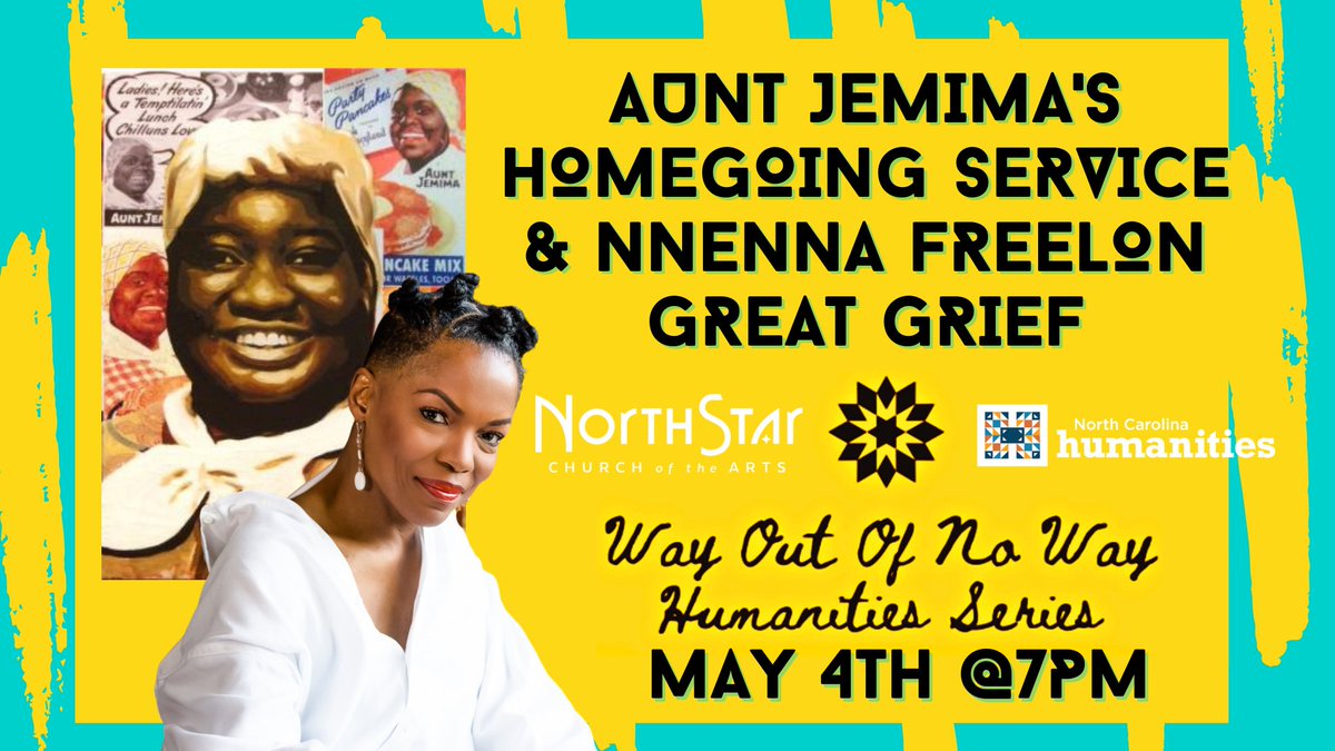 NorthStar's WON Humanities proudly presents 'Aunt Jemima's Homegoing Service' in partnership w/WUNC. "From the mind of celebrated jazz vocalist Nnenna Freelon comes Great Grief, a podcast about love, loss and the ultimate shape shifter known as Grief". fb.me/e/7ICUnKEDF