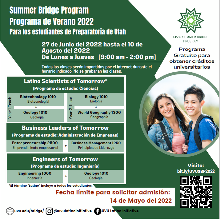 KearnsCounselor's tweet photo. Interested in earning free college credits? Check out the flyer for UVU's summer bridge program. https://t.co/5TFzeslboV