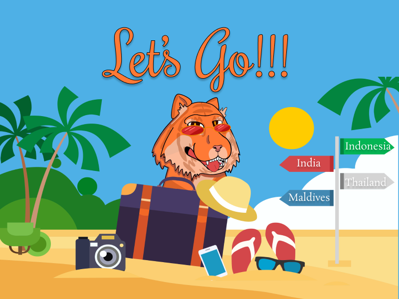 CoolTigersLife's tweet photo. Summer getting closer!!! Our Tiger is on vacation mode!!! #tiger #NFTartist #NFTProject #nftart #NFTCommunity #Travel #vacation #summer https://t.co/0RG9PvA0cP