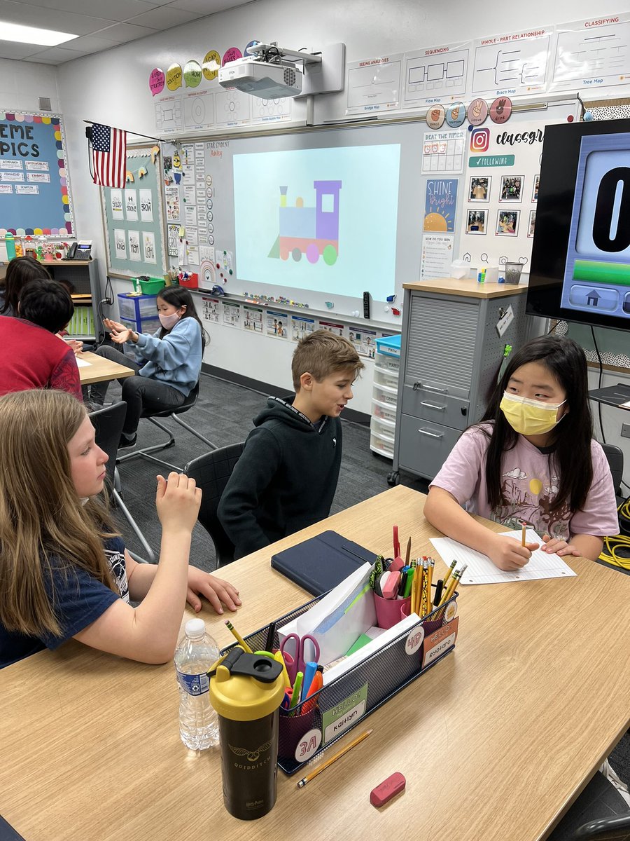Working with our table teams to play Secret Pictionary during class meeting today. Lots of laughter filled our classroom when the final drawings were revealed! #inspire96