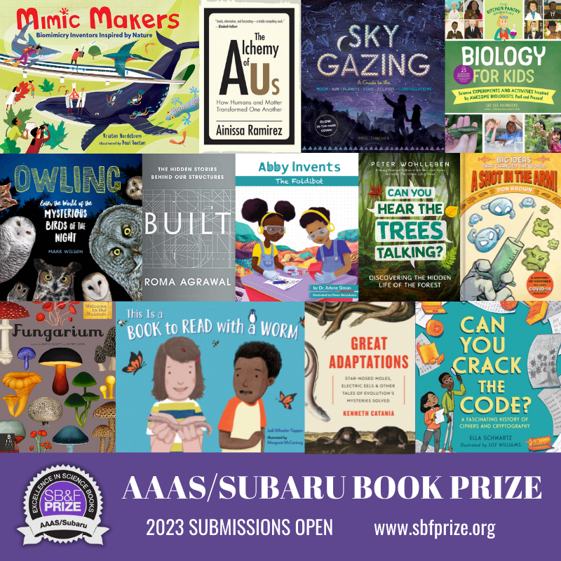 aaassubaruprize's tweet photo. ๐ฃ Nominations are open! What is your new favorite science book? Prize categories:
Children's Science Picture Book
Middle Grades Science Book
Hands-on Science Book
Young Adult Science Book
Details: https://t.co/drK7sQhETW
@aaas @subaru_usa #SubaruLovesLearning #AAASAwards #KidLit https://t.co/PsLb3pB9N9