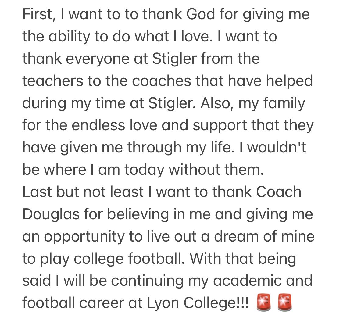 austinswaim6's tweet photo. Blessed! 🙌 #lyonway #agtg @_Lyon_Football @LyonHBC @coach_grinde https://t.co/f6msNbxqg6