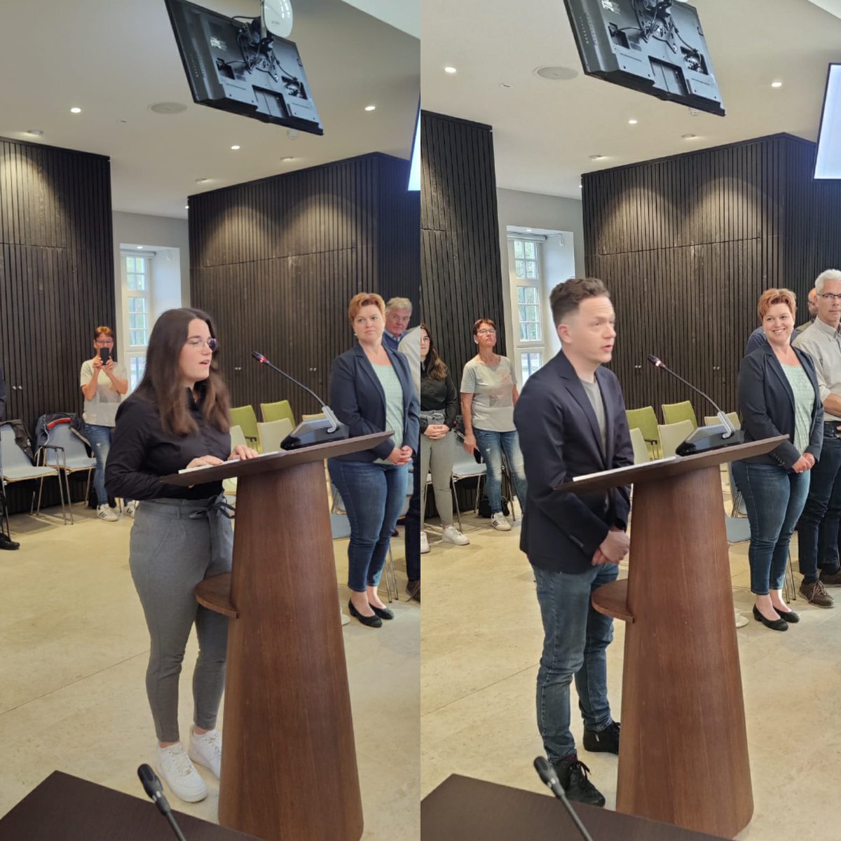 Vanavond zijn onze fractievertegenwoordigers Kyara Verstappen en Han Julicher officieel benoemd en beëdigd in de raad van Waalre voor de Waalrese D66. Gefeliciteerd!
