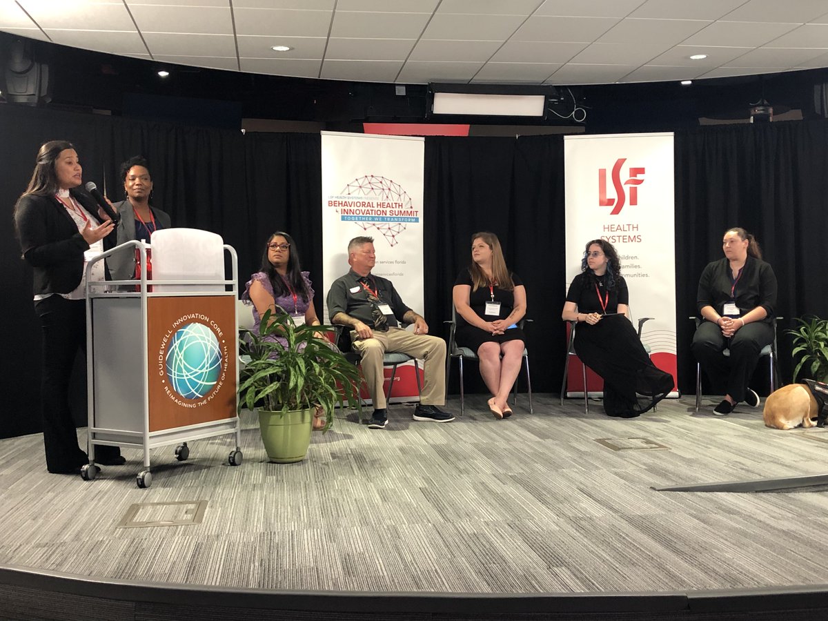LutheranServFla's tweet photo. The power of peers panel! These individuals are now living a program of sobriety and all have careers as peer specialists - using their lived experiences to guide others toward a place of peace. https://t.co/wSPt9oMWp9