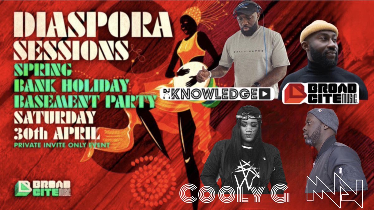 @diasporasessions 
Bank holiday Saturday 
30th April 
Soho studios Brixton 🔊❤️

eventbrite.co.uk/e/diaspora-ses…