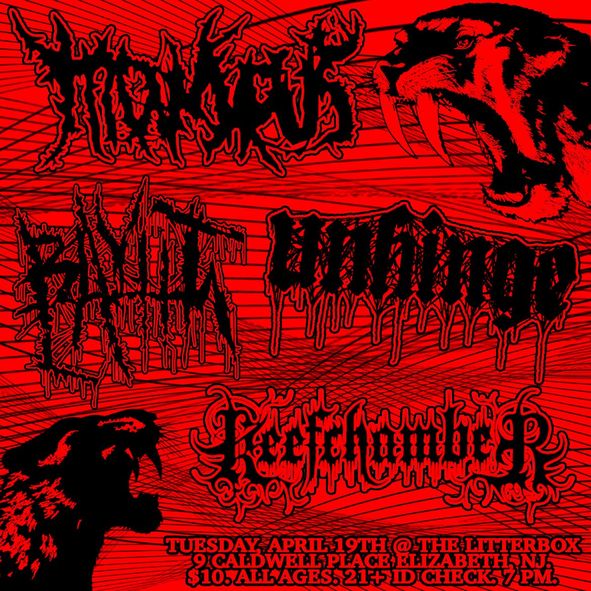 TheLitterboxNJ's tweet photo. Every ticket purchased for tonight’s death metal show will be entered to win a pair of tickets to see Higher Power on 5/13

Doors at 7
Get your butt to the gig!!!! https://t.co/5M5GmrMfx6