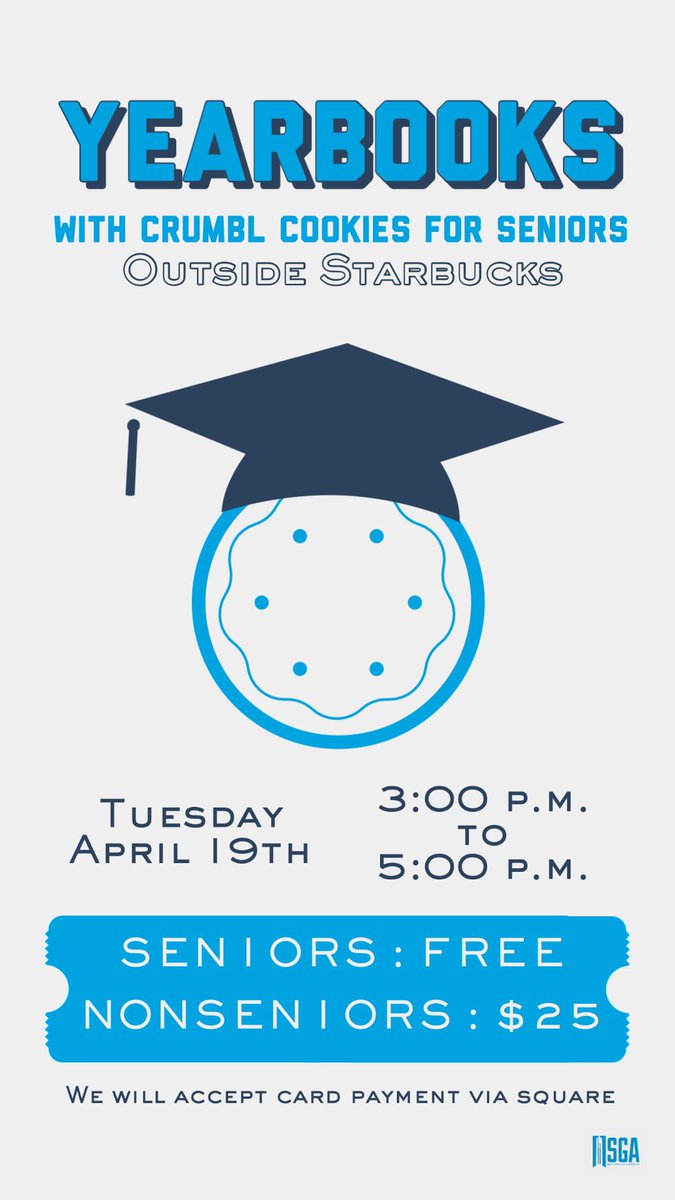 ButlerSGA's tweet image. Seniors, be sure to get your FREE yearbooks this week! Underclassmen can purchase one!