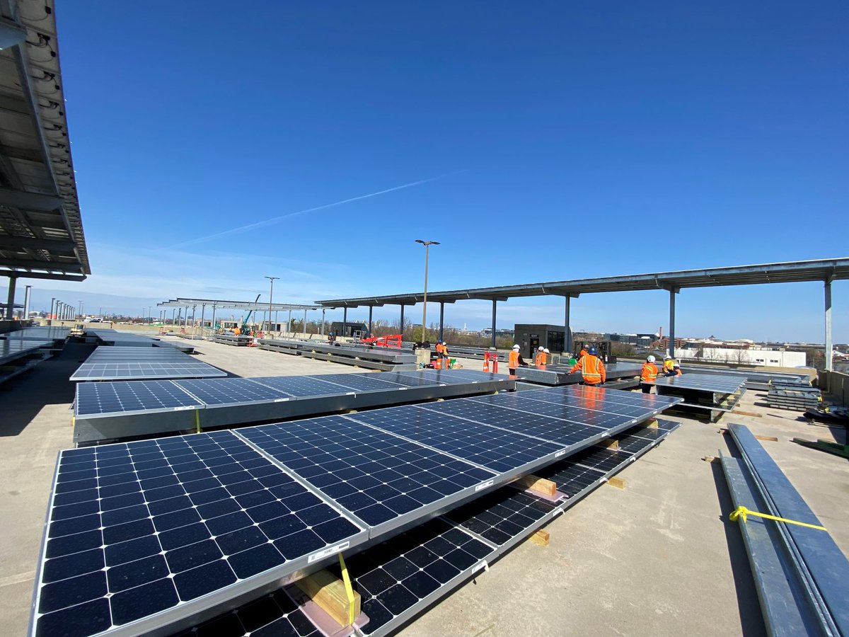 wmata's tweet photo. First solar canopy installed at Metro's Anacostia Station https://t.co/vI5deihHBI #MetroEarthWeek #wmata https://t.co/uPUThk9J7L