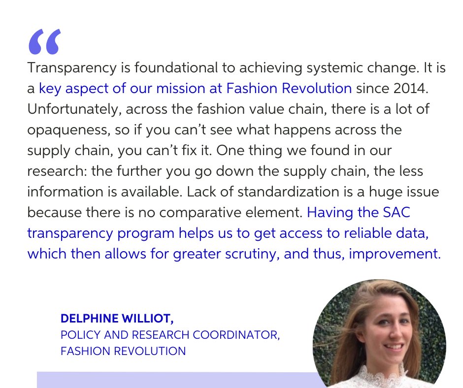 cascale_org's tweet photo. It's #FashionRevolutionWeek , a week of awareness &amp; action for industry transformation. Thank you to Delphine Williot of Fashion Revolution for joining our panel about our Higg Index Transparency program earlier this year! Learn more here: https://t.co/ggW7X6bh8i @fash_rev https://t.co/PRK8N8cvg3