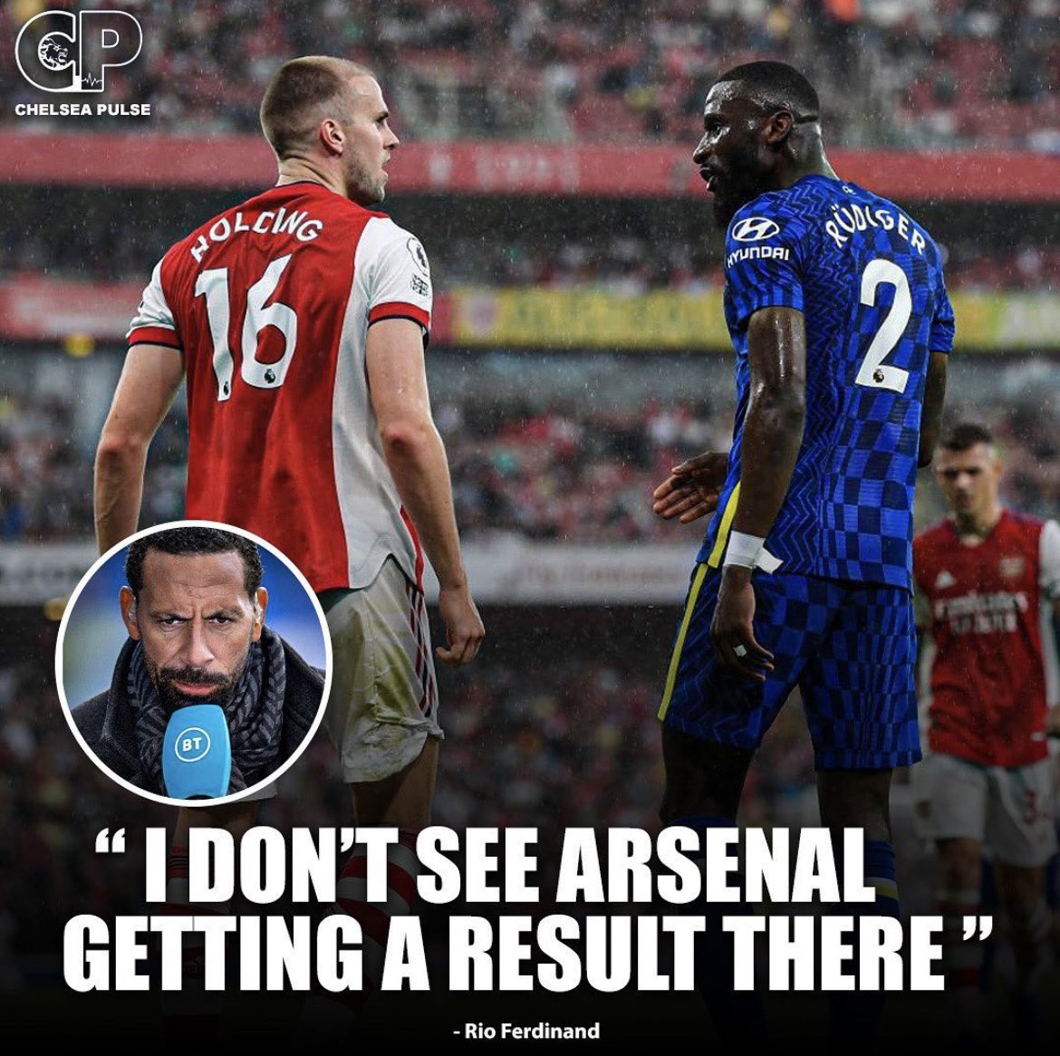 FrankKhalidUK's tweet photo. Rio Ferdinand on tomorrows game between Chelsea &amp; Arsenal. https://t.co/YqUc0Om2Ai