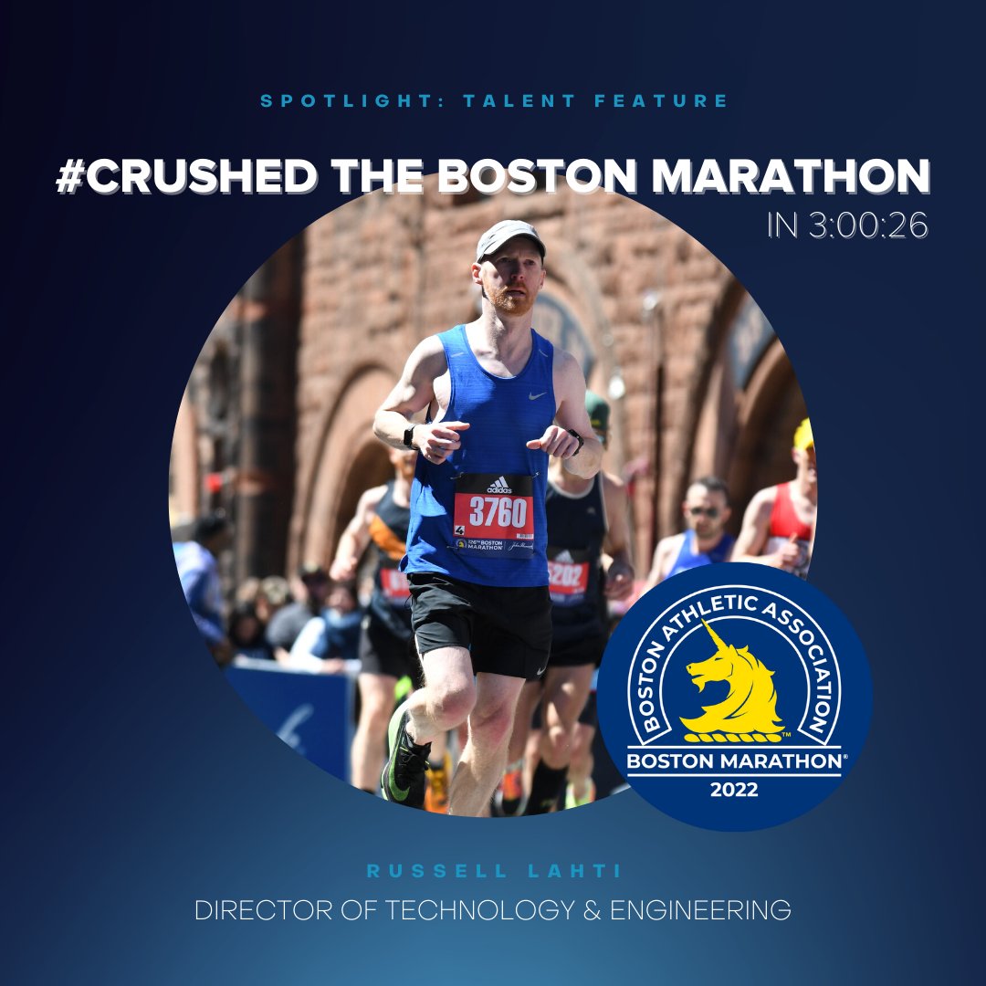 GetStellarNow's tweet photo. Huge congratulations to our Director of Technology &amp; Engineering, Russell Lahti on crushing the @bostonmarathon! 🏅He has put in a tremendous amount of hard work to achieve this goal. Russell, you are an inspiration to all of us at STELLAR and we are so incredibly proud of you! https://t.co/kC2XoM9ljl