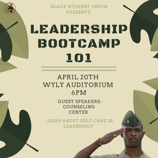 Come out to BSU’s 3rd leadership bootcamp to hear about self-care in leadership! #whatthepeoplewant🖤