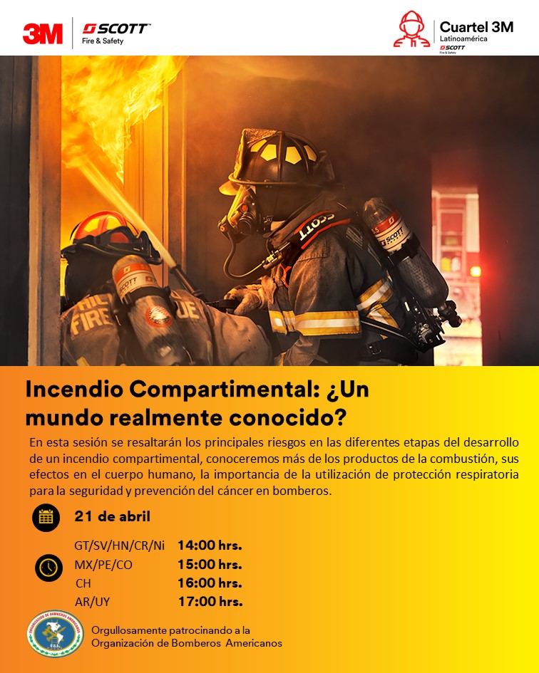 BomberosOBA's tweet photo. #NuestrosPatrocinadores #3M #Webinario

Nuestro Patrocinador 3M Scott Fire &amp; Safety te invita el 21/04 a su webinario "Incendio Compartimental: ¿un mundo realmente conocido?".

¡No te lo pierdas, es abierto y gratuito! 

Regístrate aquí: https://t.co/SWXvu2Cmls https://t.co/YqoMVxoOX5