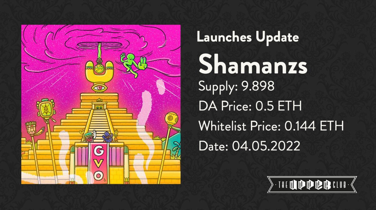 theupperclub's tweet photo. Phase 1 - Public: Dutch Auction (total supply 1860) - starts at 0.5 ETH decreases every 15 minutes till 0.15 ETH.

Phase 2 - #Whitelist and #Allowlist: 0.144 ETH
 (total supply: 6888)

@shamanzs @TheRichShamanz @Shamanizer_NFT https://t.co/Navw0pKT5E