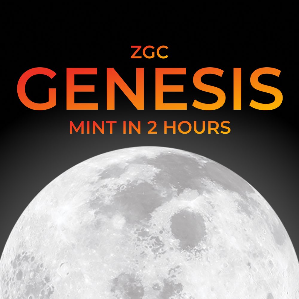zglabs_xyz's tweet photo. THE GENESIS MINT IS HAPPENING IN 2 HOURS!!! 🌙

Only those with an Apollo role in our Discord will be able to mint for the first 24 hours.

TO THE MOON, ZGC 🚀
https://t.co/0gyi2AmqYi https://t.co/IQmhd2Cn5Y