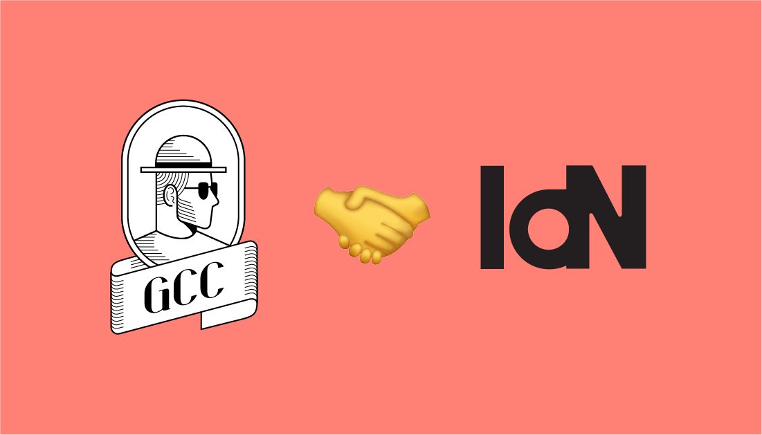 gccnft's tweet photo. 🔎 Partner Spotlight: GCC x IDN: A union of elite level art &amp; design 🚀

IDN ( International designers’ Network) is an international publication for creatives on a mission to amplify &amp; unify the design community.
☑️ Pledge to bring worldwide designers to (continued 👇) https://t.co/1f2WMHauYz