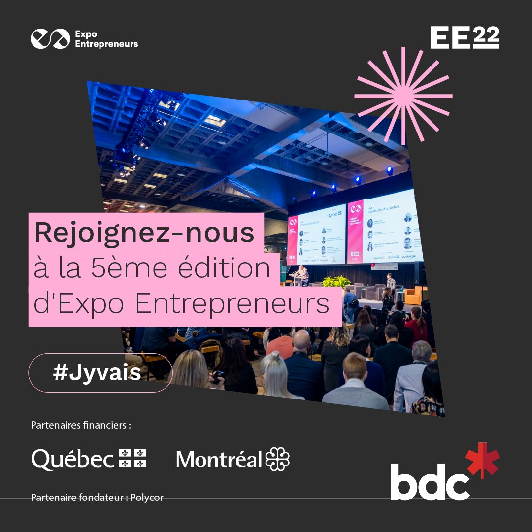 🚀 Venez rencontrer l’écosystème #entrepreneurial 🇨🇦 et découvrir les #innovations et thématiques qui font l’actualité du monde des affaires durant <a href="/EntrepreneursQC/">Expo Entrepreneurs</a>.
🕑 3-4 mai 2022
📍 Palais des congrès de Montréal
🎟 Inscription: ow.ly/kq5m50IMtKK
#EE22
