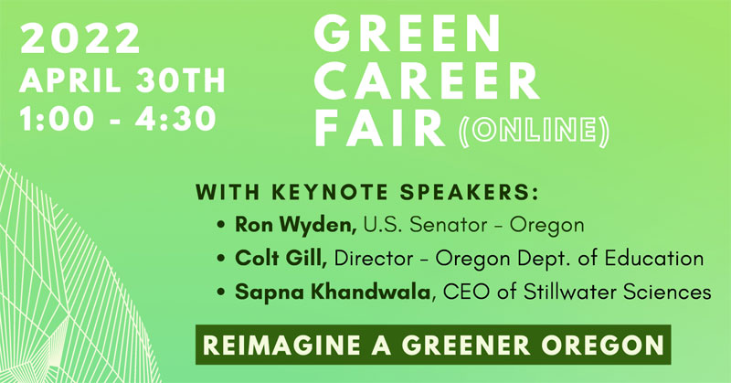 A great way to prepare for the future is to learn from those who already have a career related to what you are interested in. The "keynote speakers” include U.S. Senator Ron Wyden, Colt Gill &amp; Sapna Khandwala.

Registration: eventbrite.com/e/green-career…

#STEMOregon