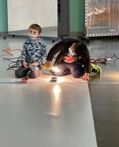 discoverWCM's tweet photo. Cloudy days can’t stop our Science Saturday solar fun!  Doc Harmon taught kids all about solar energy and they even got to race solar powered cars!  How energizing!
🧡
Science Saturdays are brought to you by @ryeryebrookmoms
🧡
#discoverwcm #westchesterchildrensmuseum https://t.co/I0wicKUjgJ