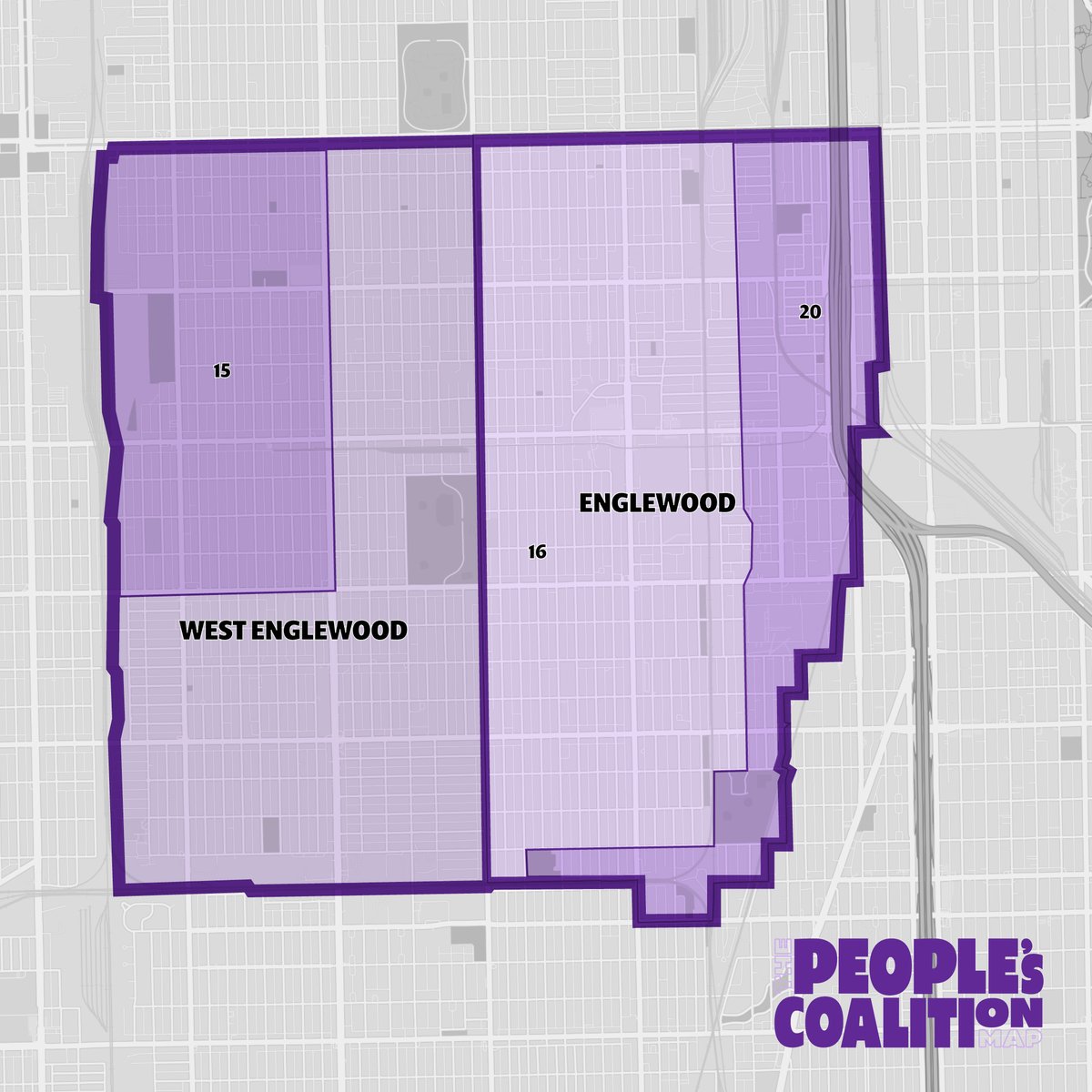 ChicagoMap2022's tweet photo. In the current Chicago #wardmap, #Englewood is divided into 6️⃣ wards.

Our map divides it into 3️⃣ wards-the 16th ward representing 71% of Englewood residents. It's time to unify our neighborhoods again to focus on resident needs. #YourCityYourVoice #PeoplesCoalitionMap https://t.co/eqcM5JYHR4
