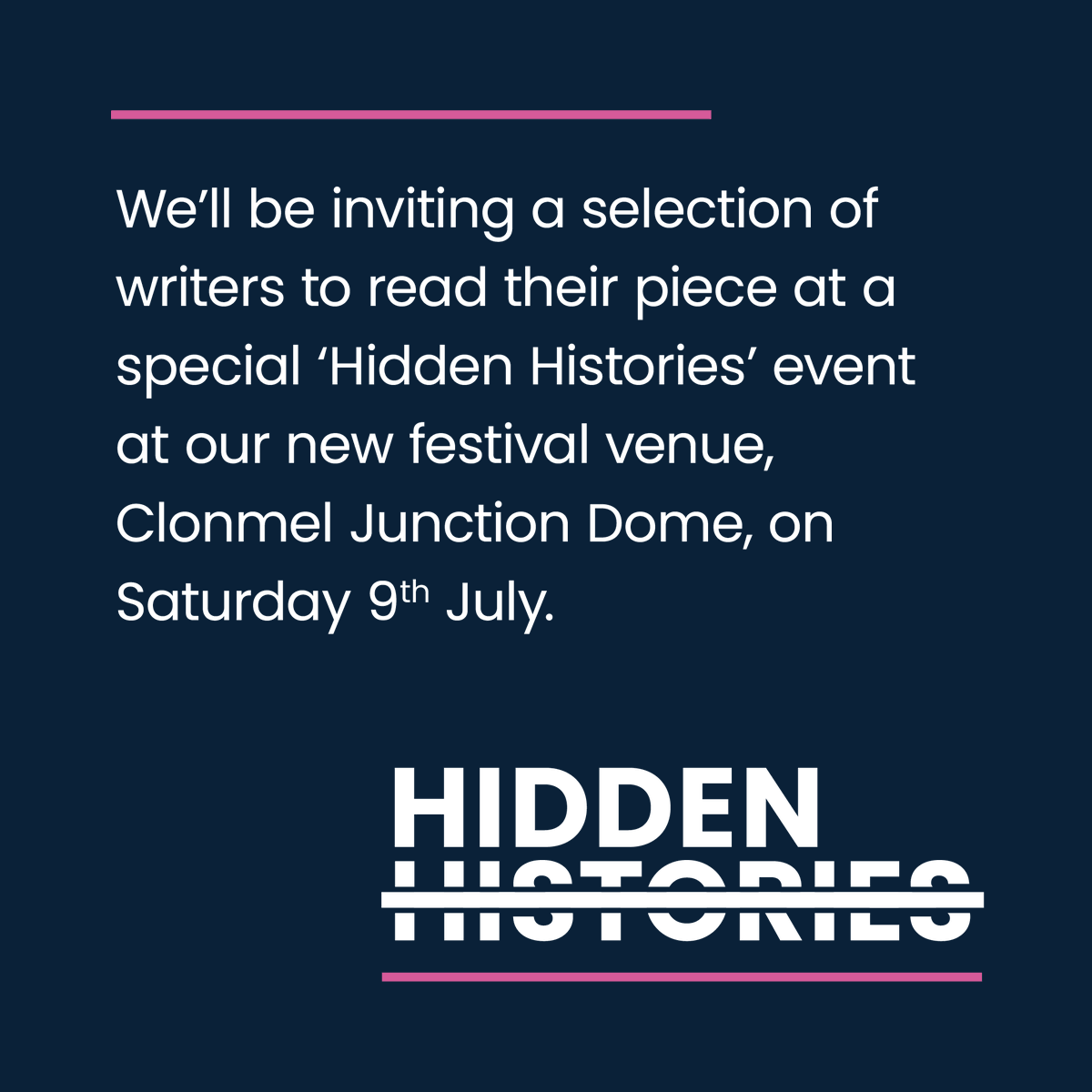 clonmeljunction's tweet photo. 📣 Calling all Writers & History Lovers 📣
CJAF & @tipperarymuseum have a very exciting project for you 🙌
The theme for #CJAF2022 is Hidden Histories.
This open call invites writers to choose an artefact from the @tipperarymuseum to spark a story, poem or monologue. https://t.co/Gl3qLLKtNd