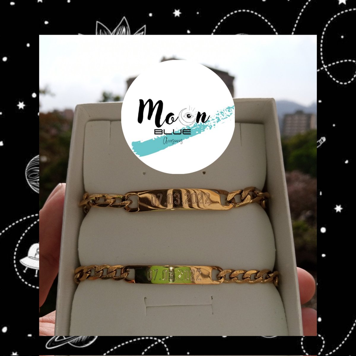 caarlos005's tweet photo. Hola!! Estoy vendiendo esclavas personalizadas en acero inoxidable plateado y dorado. Se personalizan con grabados de fechas, nombres e iniciales. Hago entregas en el Centro de Caracas y Plaza Venezuela. Pueden seguirme en Instagram como @moonblue_accesorios✨ https://t.co/fpI8kLwMHX