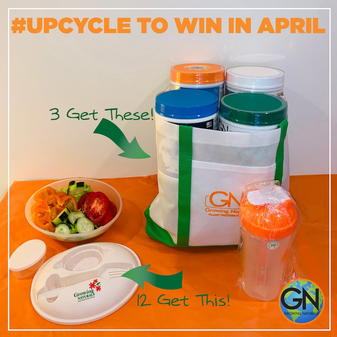 growingnaturals's tweet photo. Upcycle &amp; Win!
What's better than recycling? Upcycling? Post your canister upcycling ideas and pics during April, Plant Protein Month, with #upcycle and #growingnaturals, and you could win one of 3 prize packages valued at $160! https://t.co/HM5nXlvC15