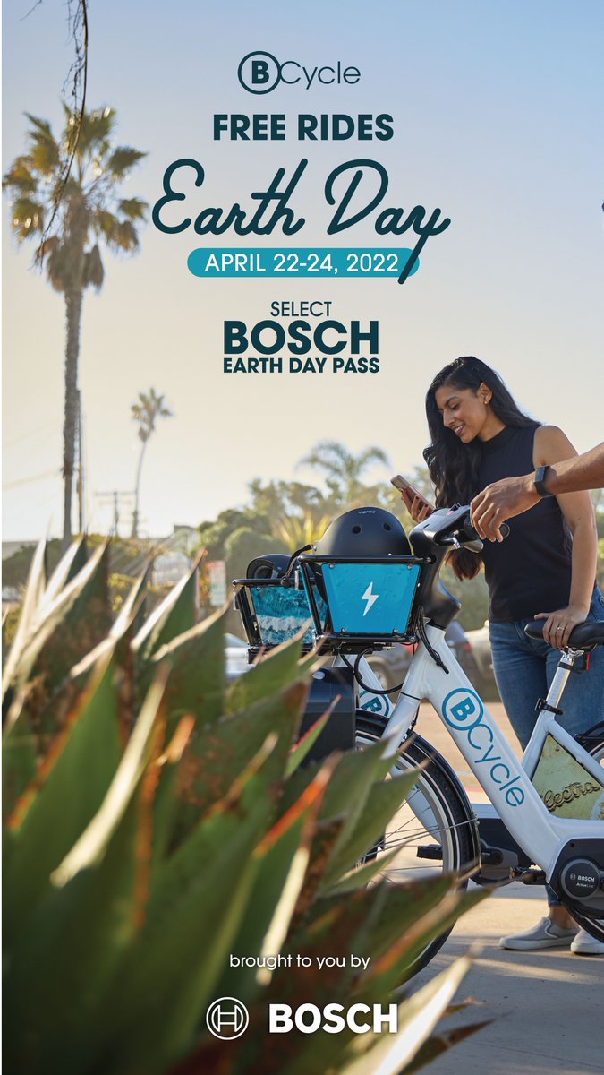 BrowardBcycle's tweet image. This Earth Day Weekend do good for the earth when you replace a car trip with an e-bike ride. From April 22-24, @BoscheBikeSystems.us is offering you free BCycle rides! Explore your world, when you unlock the Bosch Earth Day Pass. #earthday2022 #BCycleBikeShare