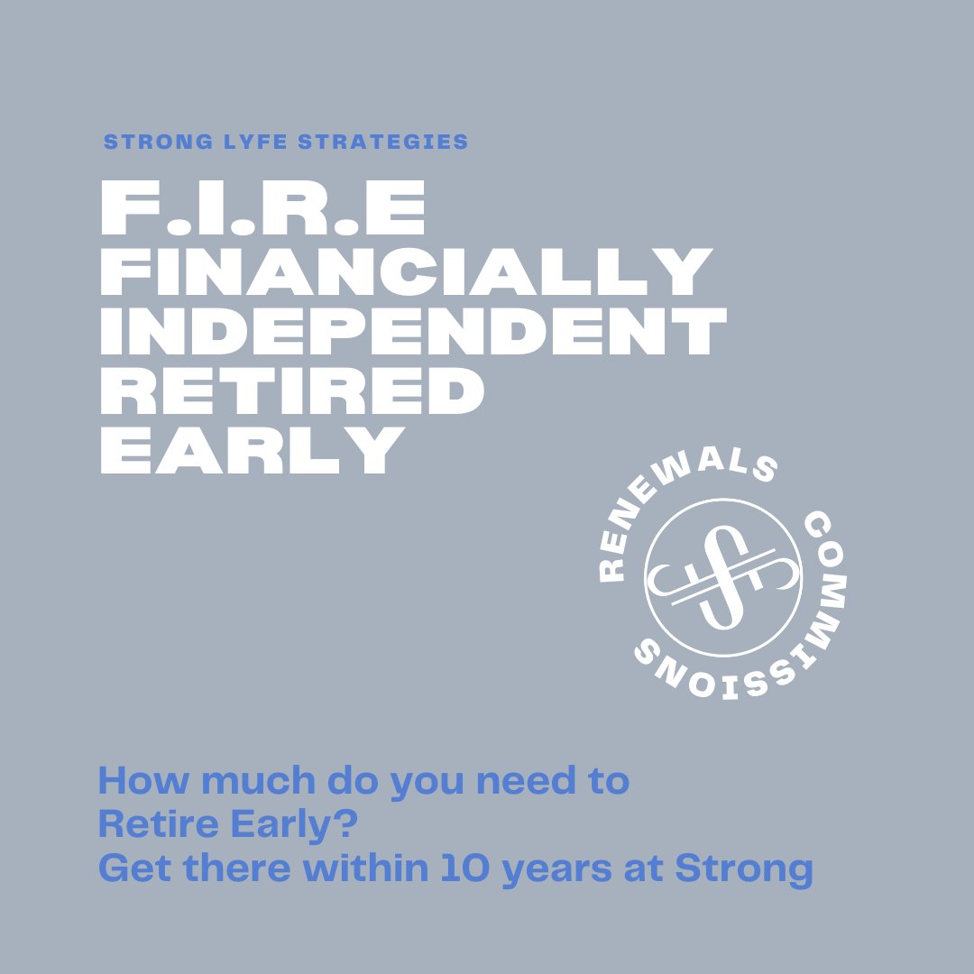 StrongLyfe's tweet photo. Insurance was made for F.I.R.E. 
.
.
.
.
Come see how commissions mixed with long term renewals can jump start your early retirement,
And don't miss the amazing financial products like Annuities and Life Insurance that can put the cherry on top. https://t.co/U2969lrvw6