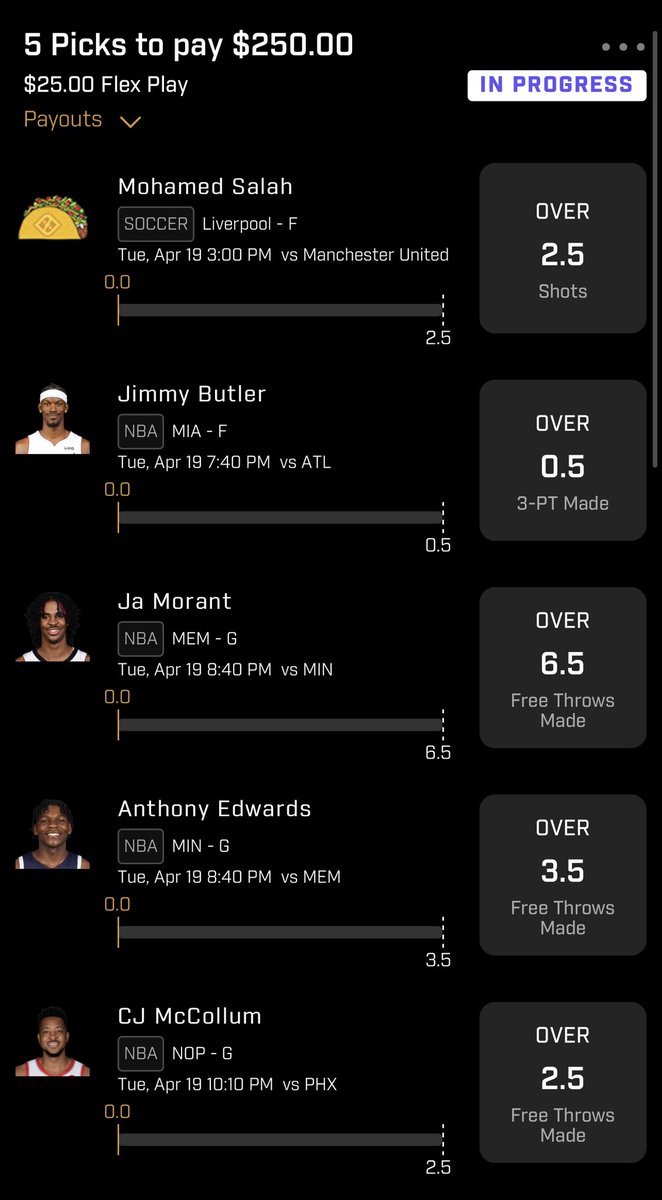 PointBlankBet's tweet photo. Here is my first go at #PrizePicks The free throw bets are super interesting to me and Salah was a 28% boost so we shall see 
#GamblingTwitter #degen https://t.co/rNmadAVIE7