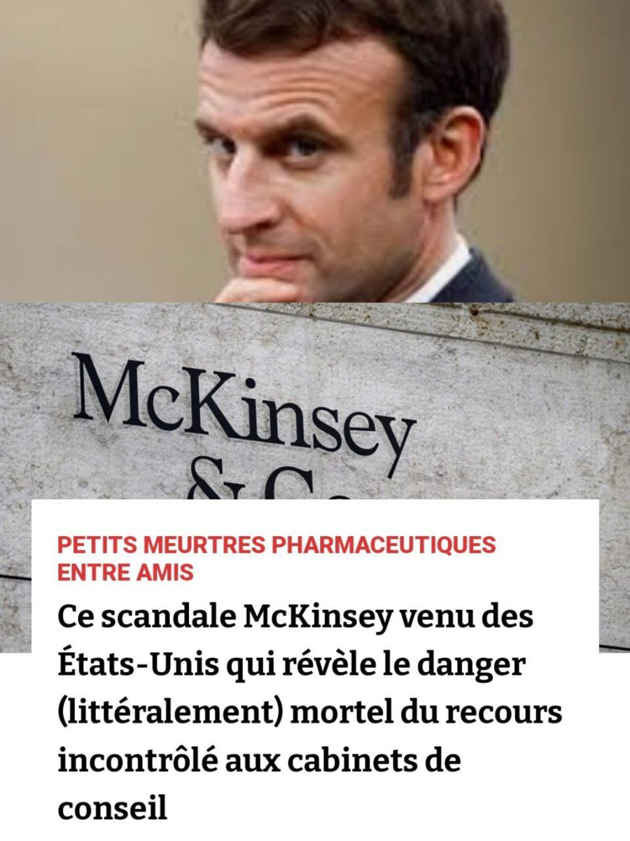 Chemin_2020's tweet image. 🟢🇺🇸 McKinsey : un nouveau coup dur pour Macron
Tout part d’une révélation faite ce 13 avril par quatre journalistes du New York Times, ces derniers disent avoir consulté des milliers de documents compromettants pour McKinsey indiquant un “conflit d’intérêts” indéniable.
