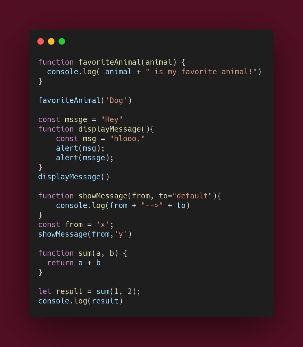 ar5ha_d's tweet image. Day 7
#basicsofprogramming
#introtojs
@TheOdinProject