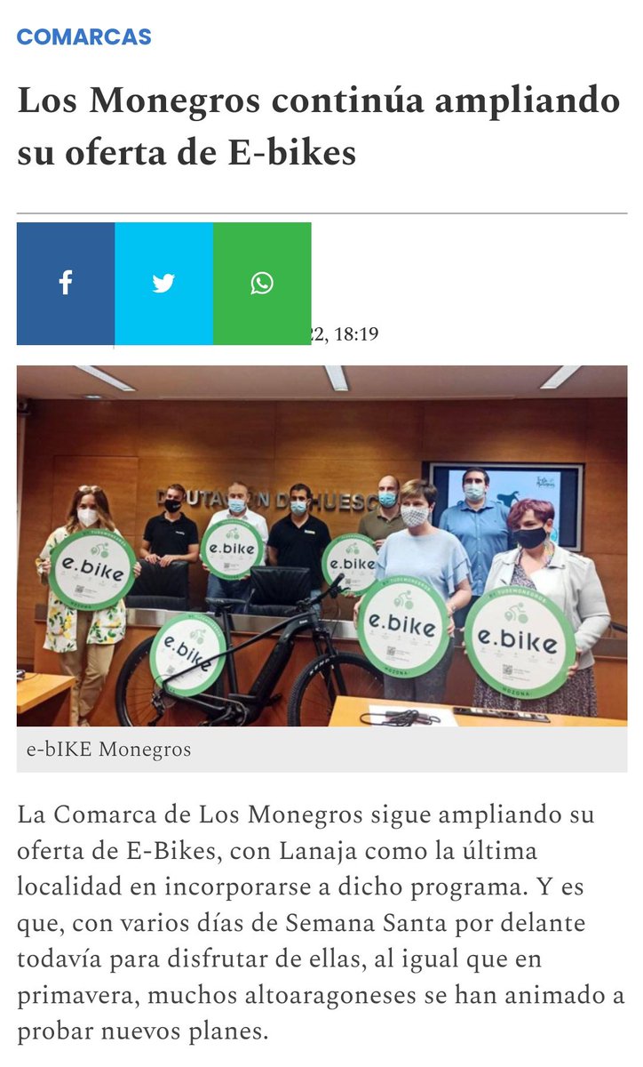 Gracias a <a href="/RadioHuesca/">Radio Huesca</a> por incluir nuestro proyecto E-bike como recomendación turística para Semana Santa #monegrosenamora #tudemonegros