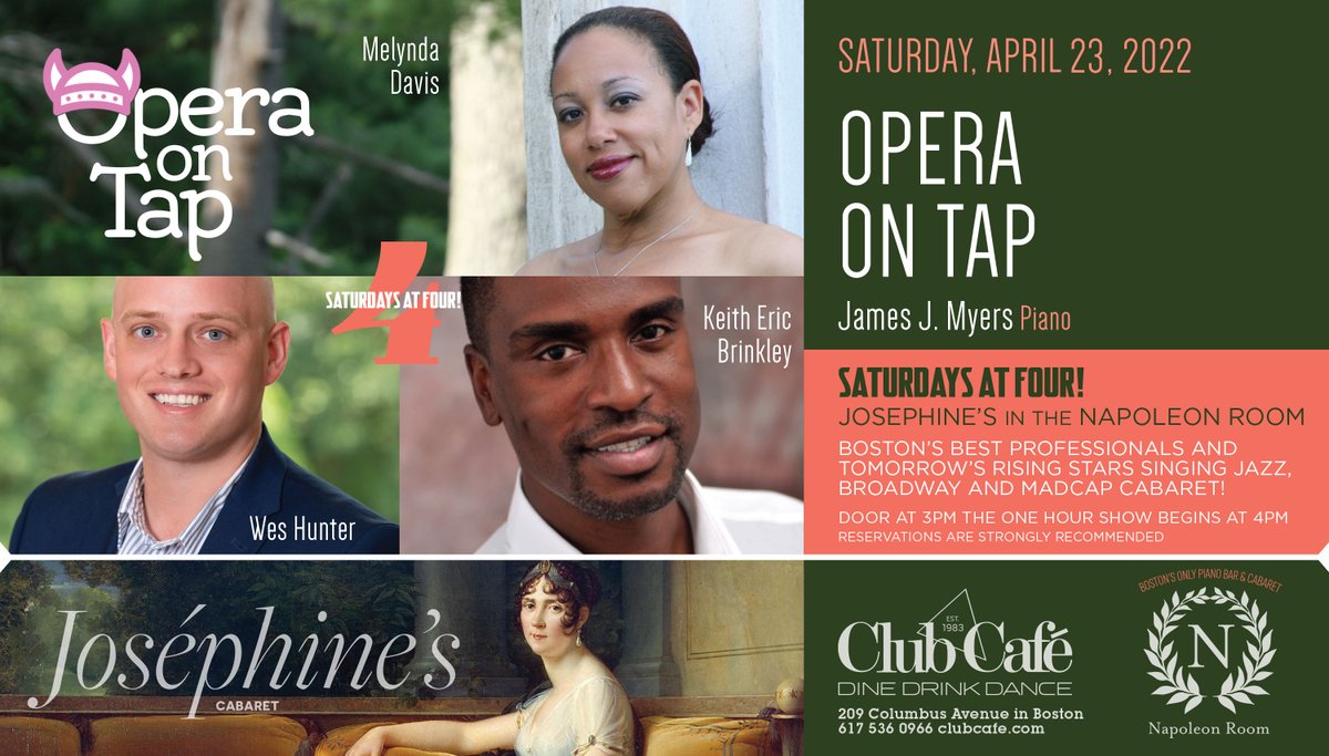 OOTBoston's tweet photo. Singers Keith Eric Brinkley, @singinflute &amp; @lioncubwes join forces in this unforgettable cabaret, accompanied by James J Myers.

This Saturday April 23 @ClubCafeBoston! Dinner seating starts at 3:00pm &amp; the one hour show begins at 4:00pm. RESERVATIONS recommended! https://t.co/EAVFDkDgvM