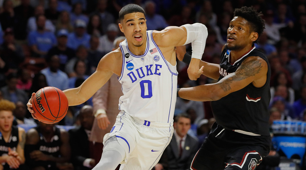 BlueDevilDecade's tweet photo. You might recognize him in Celtic Green, but our next Duke alumnus is taking a break from playoffs to join us on Coach Scheyer's team! Welcoming back Jayson Tatum! #BlueDevilDecadeGame #gvsportmgt280 https://t.co/bEfcpgw7Lq