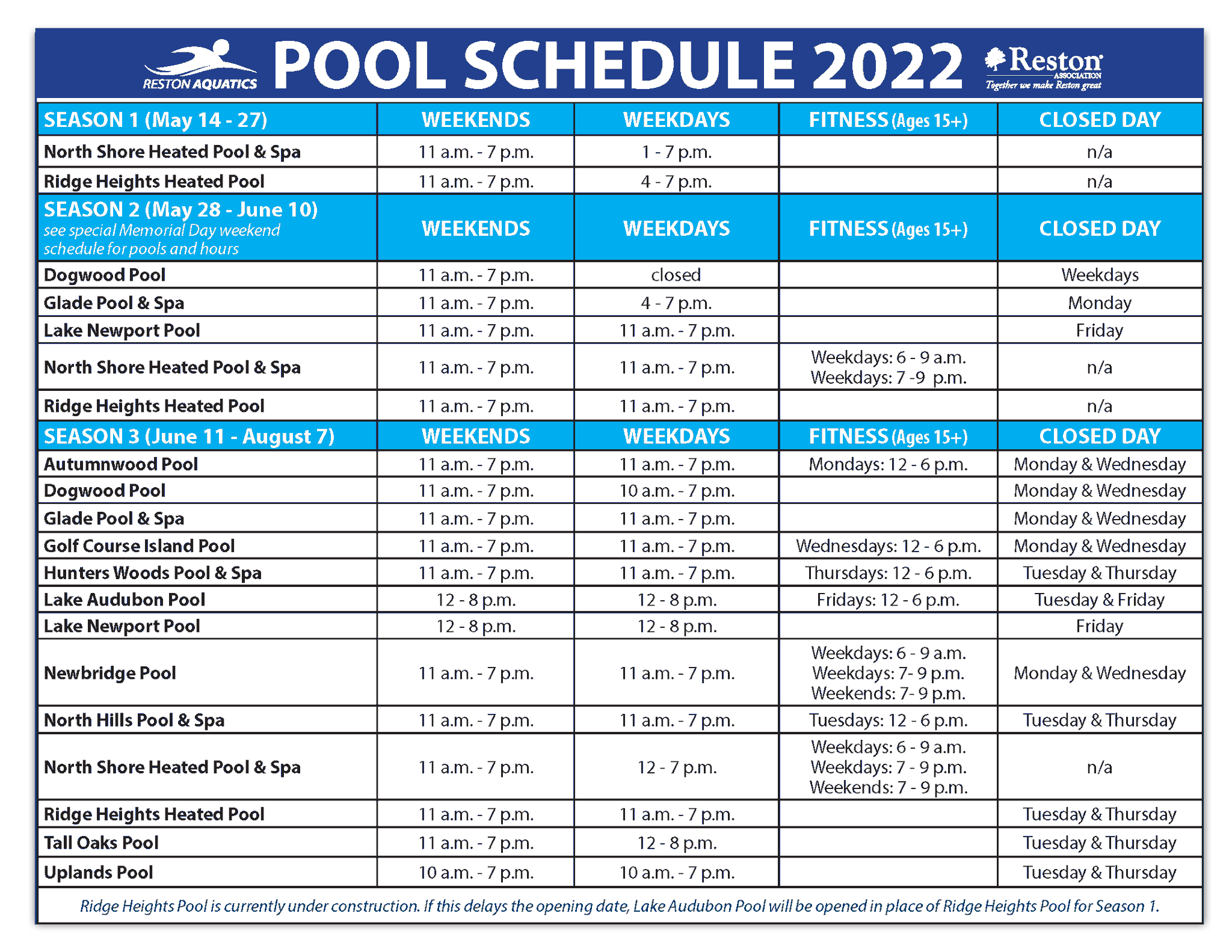Reston Association on Twitter "Summer is coming soon & so are the