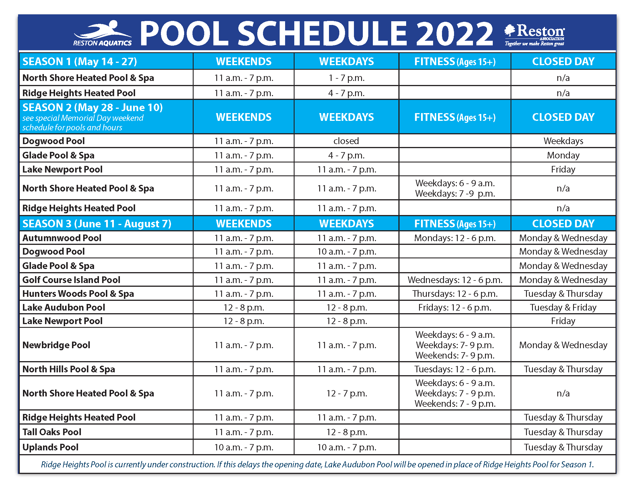 Reston Association on Twitter "Summer is coming soon & so are the