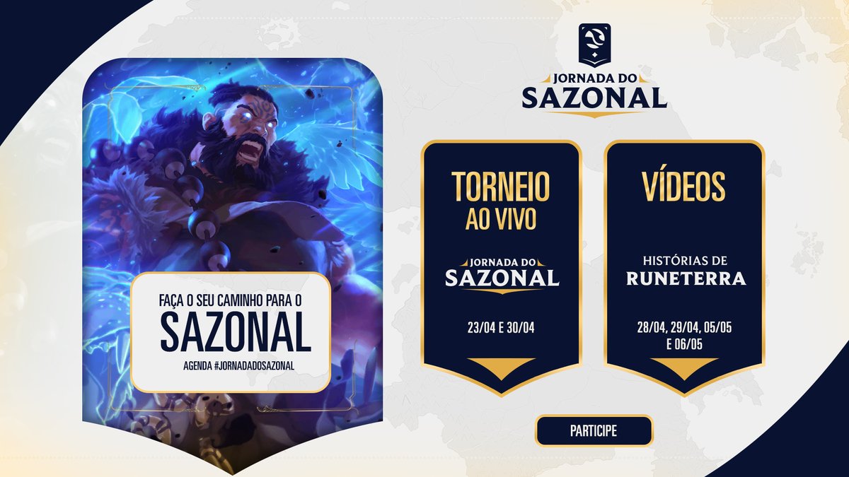 RuneterraBrasil's tweet photo. E que tal começar a #JornadaDoSazonal AGORA? ⚔

Teremos muitos conteúdos ao longo das semanas até o #TorneioSazonal Uma Jornada Curiosa para todo mundo ficar preparado!  

E aí, vem com a gente? Se liga na agenda 👇  + https://t.co/K9MA7TKPkz