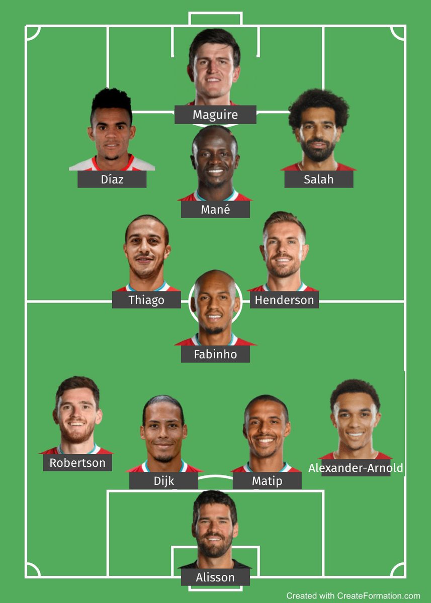 InsoliteFoot's tweet photo. Le XI de Liverpool pour le choc face à Manchester United 

#LIVMUN https://t.co/9ZqlfRY2gV