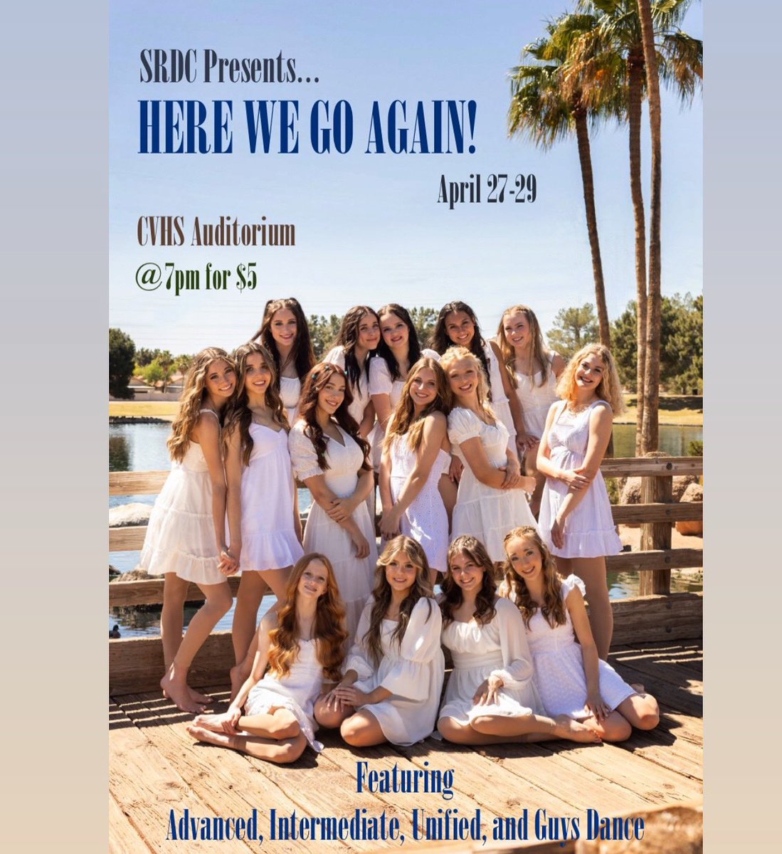 ❗️*ANNOUNCEMENT*❗️
SRDC will be having our spring concert “Here We Go Again!” on April 27-29! 
These girls have been working so hard for this show and would appreciate all of your support. Come enjoy some beautiful dancing with some groovy music inspired by the Mamma Mia musical