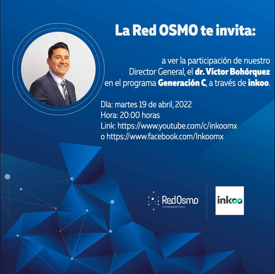 RedOSMO's tweet photo. Te invitamos a ver la participación del dr. Víctor Bohórquez (@victorosmo ), DG de la Red OSMO, en "Generación C", a través de @inkoomx, en donde hablará sobre el #HackathonporlaSalud.
🗓️: martes 19 de abril
⏰: 20:00 hrs
🔗: https://t.co/ixmZgXlRxx
o https://t.co/tgQ9eaJx7u https://t.co/mHNXR9qA60