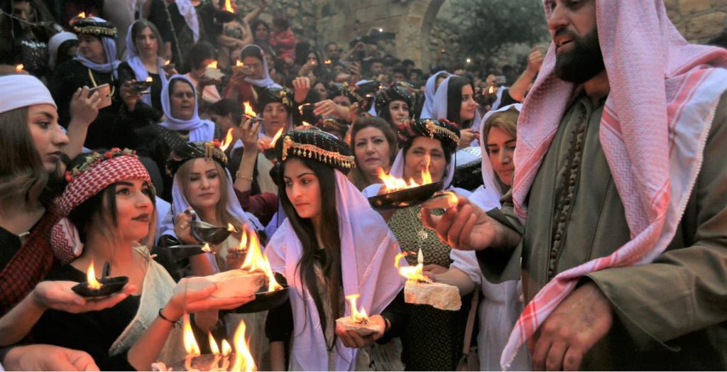 IraqisFpeace's tweet photo. نبارك لأبناء شعبنا من #الطائفة_الايزيدية الكريمة عيد رأس السنة ، ونتمنى أن يكون لهم عاماً سعيداً يسوده السلام ونيل حقوقهم وعودة كافة النازحين الى ديارهم .
كل عام وأنتم بألف ألف خير 🙏🌿
#عراقيون_للسلام https://t.co/cdN8w86gzC