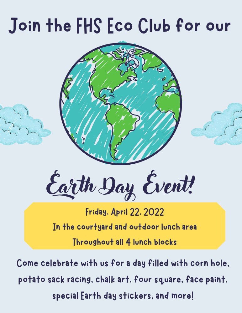 Come join us during lunch this Friday to celebrate Earth Day!!!