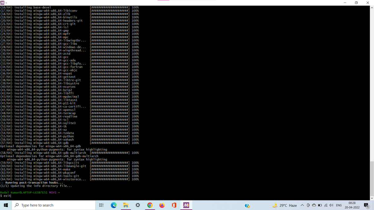 MrBadalKr's tweet image. This was the most frustrating part.
#msys2 #mingw
