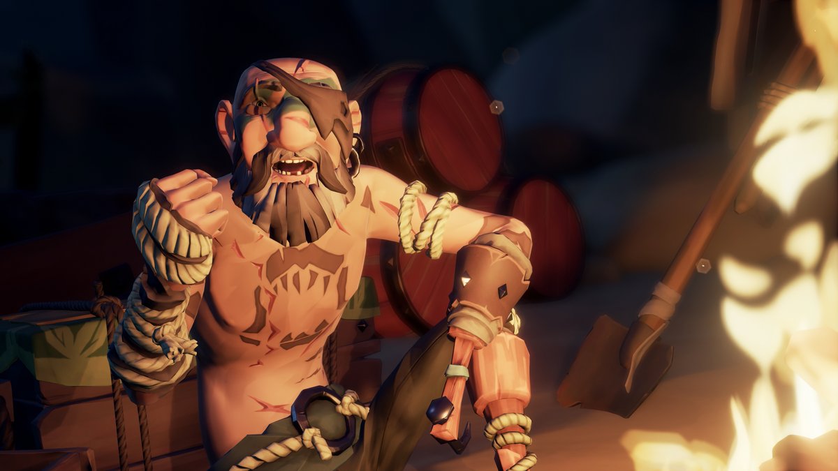 SeaOfThieves's tweet photo. The Hungering Deep update first introduced pirates to ‘Merry’ Merrick, a grizzled old salt whose wisdom (and drum) allowed pirates to summon the Hungering One back to the Sea of Thieves. Since then, other Megalodons have appeared - some more elusive than others… #TriviaTuesday https://t.co/84cg7LTn61