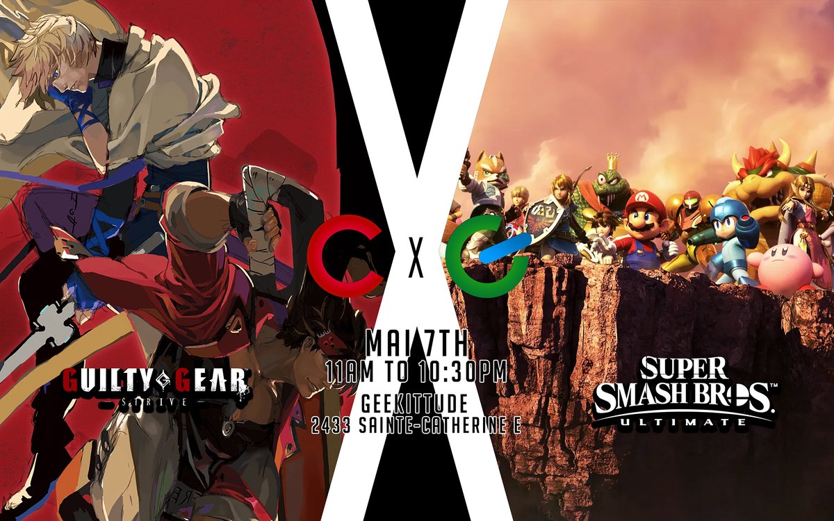 Geekittudemtl's tweet photo. GUILTY GEAR STRIVE + SMASH ON THE SAME DAY? YEEAAHH!! Registrations are now live - limited spots! For more info: https://t.co/rgACEyQX0h https://t.co/KGMacIT7sR