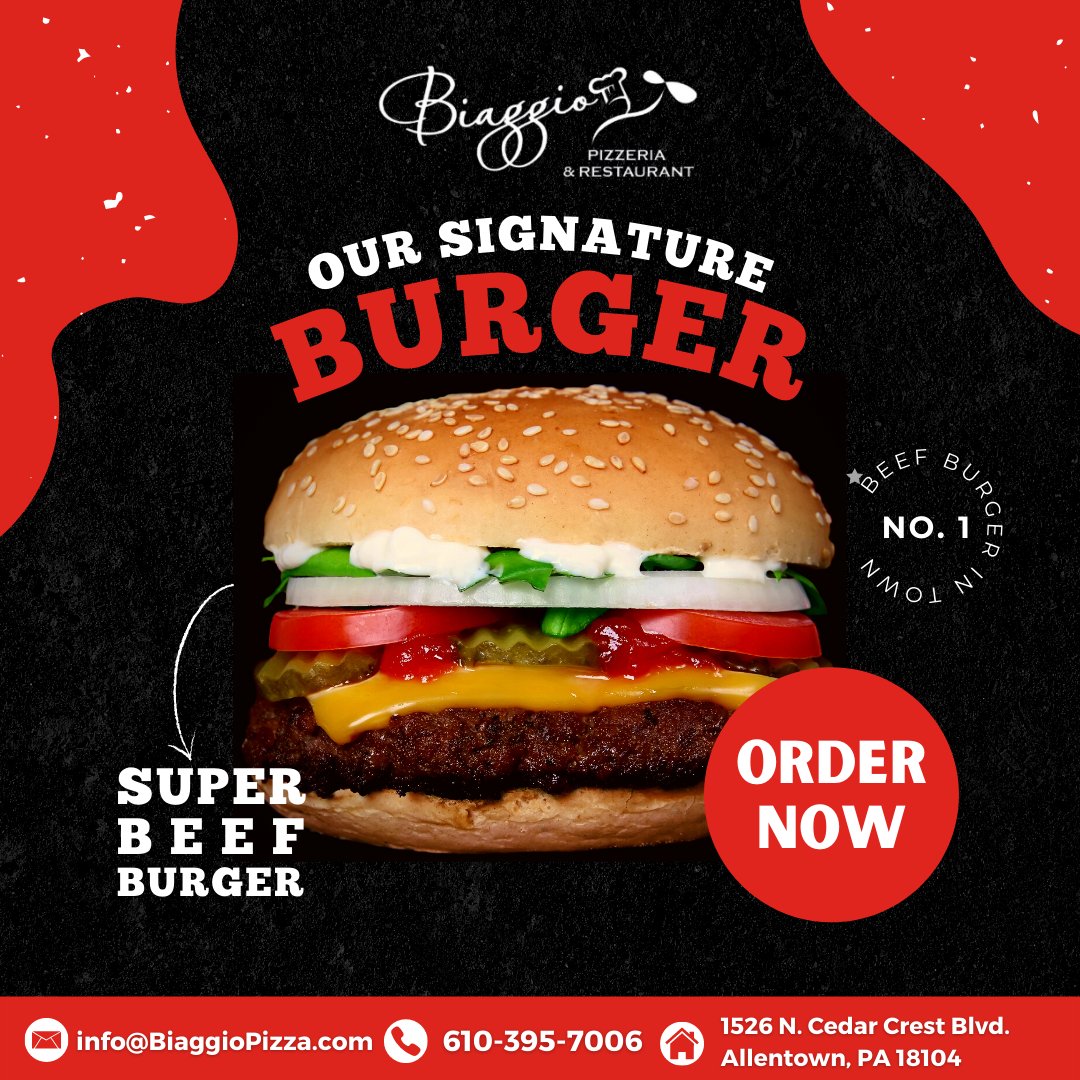 Our signature burger is mouth-wateringly juicy and delicious!  Let us make one with YOUR name on it, you won't be disappointed!